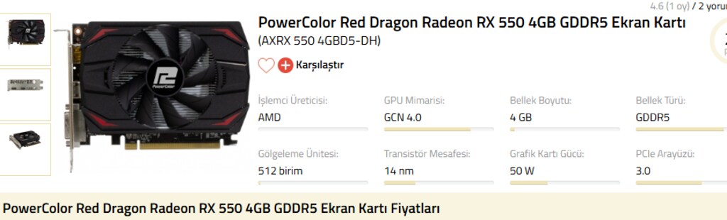 Radeon RX 550 4GB GDDR5 Ekran Kartı (AXRX 550 4GBD5-DH) - 4