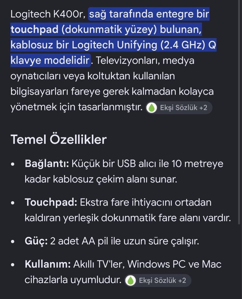 Logitech K400R Touch Padli Klavye - 4