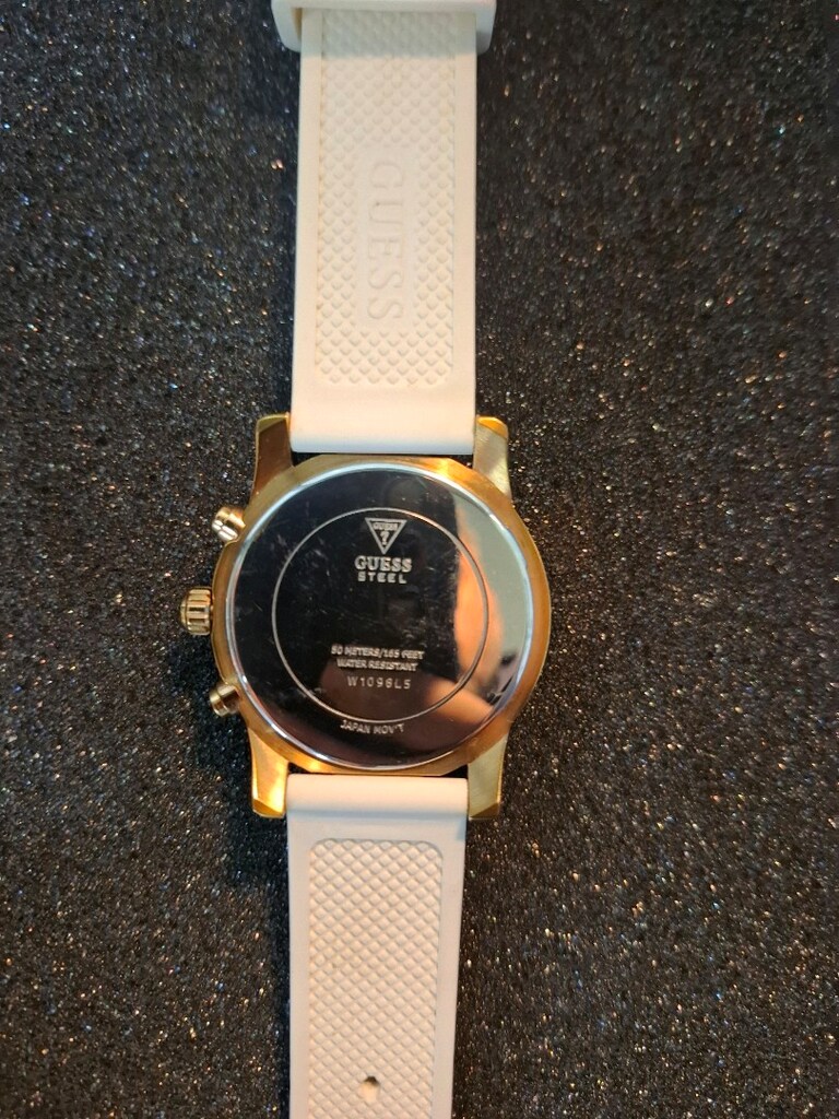 Guess Confetti Rose Gold Kristal Taşlı Beyaz Silikon Kadın GUW1098L5 - 5
