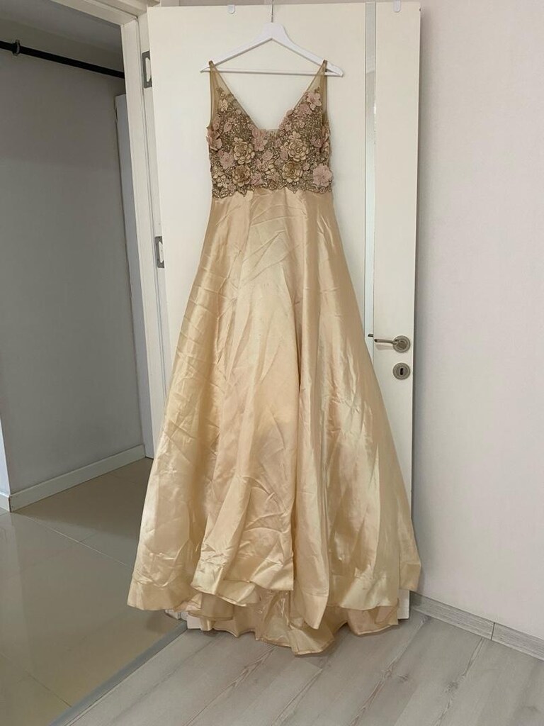 Altın Rengi Abiye Elbise - 3