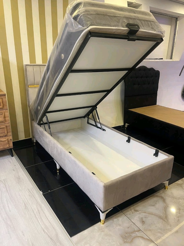 Gri Tek Kişilik Yatak - 2