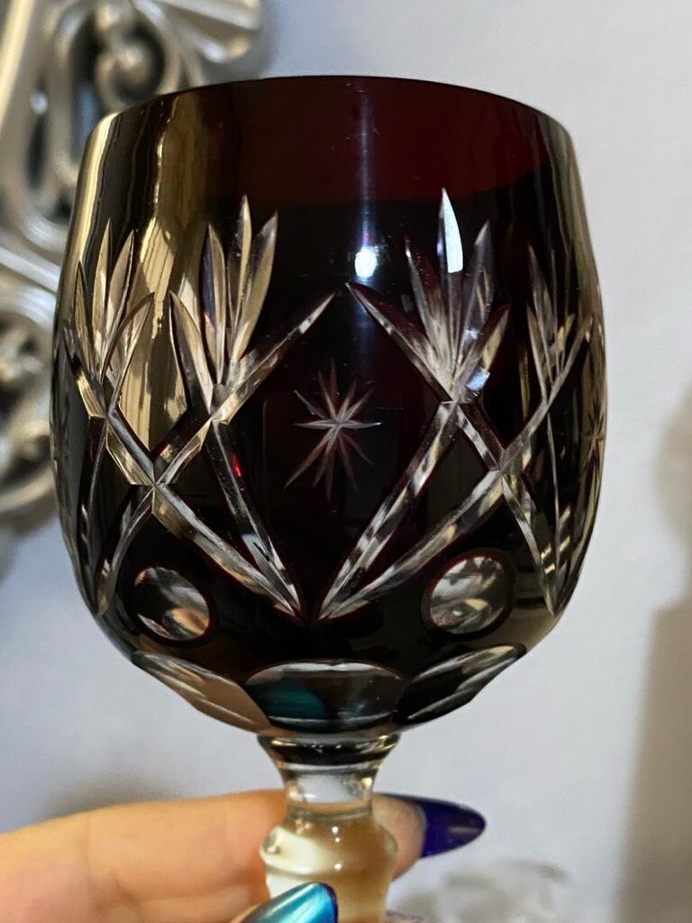Antika Çekoslovak Bohem Kristal Kadeh - 14