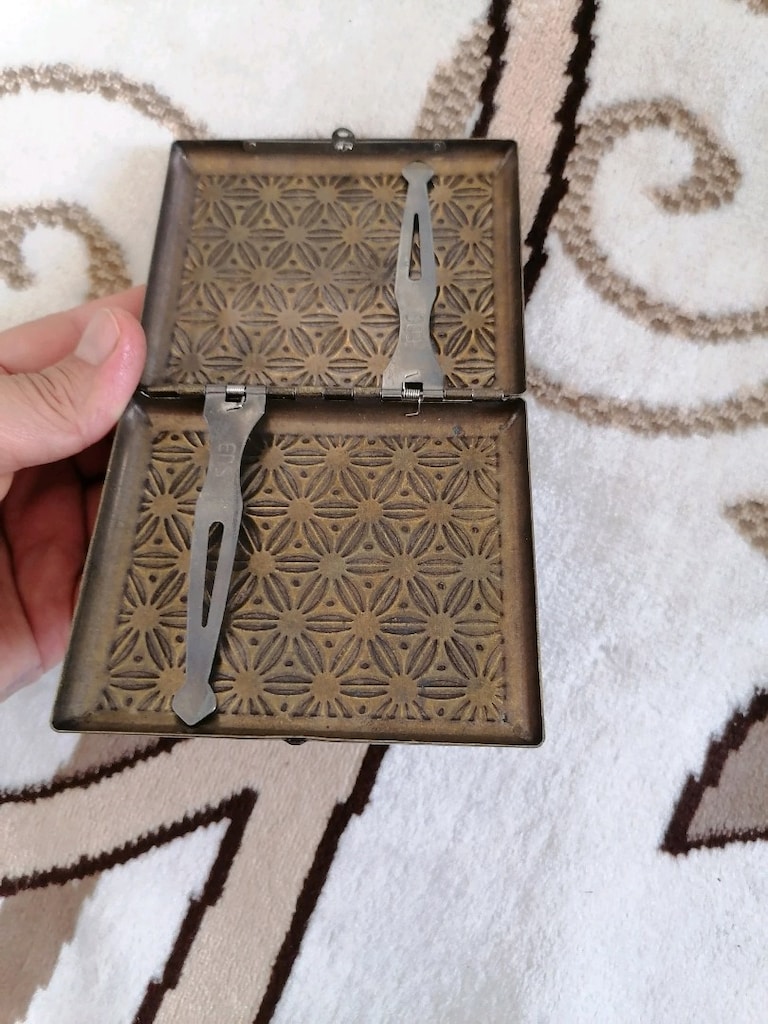 Antika pirinç sigara Tabakası - 6