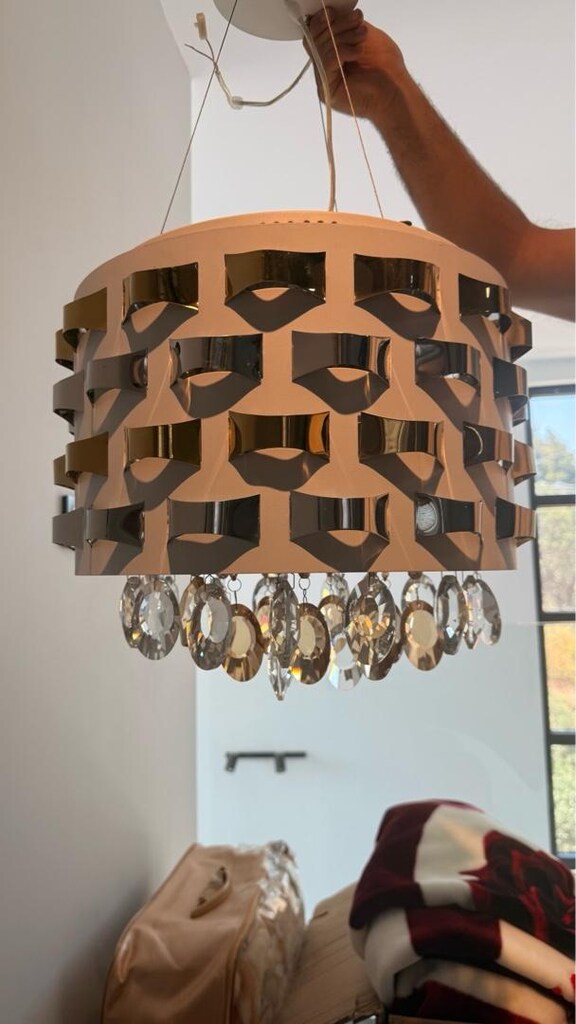 ikili salon avize takimi kristal tasli - 4