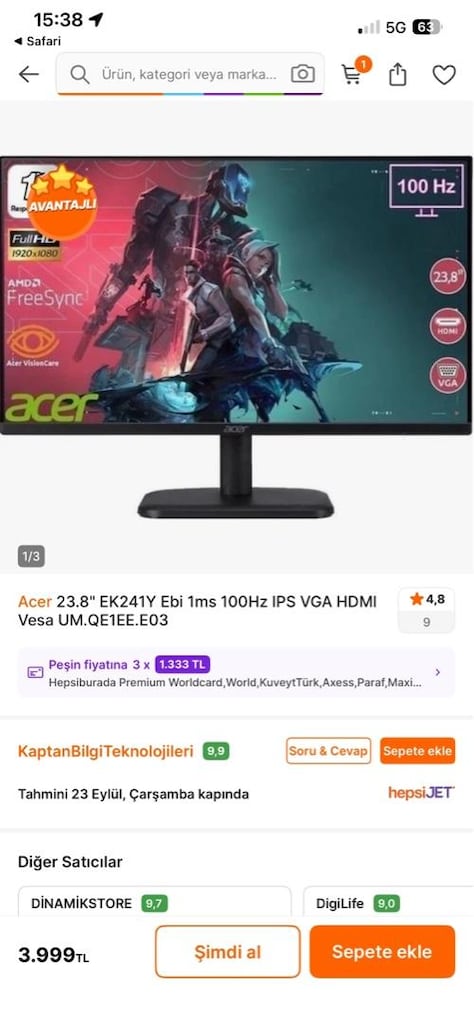 Monitör 24 inç led monitör rkran - 4