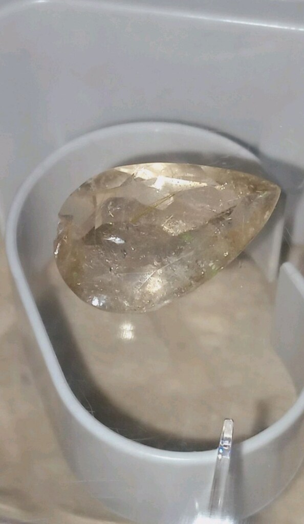 rutilli kuvars damla faset kesim 25.50 karat - 7