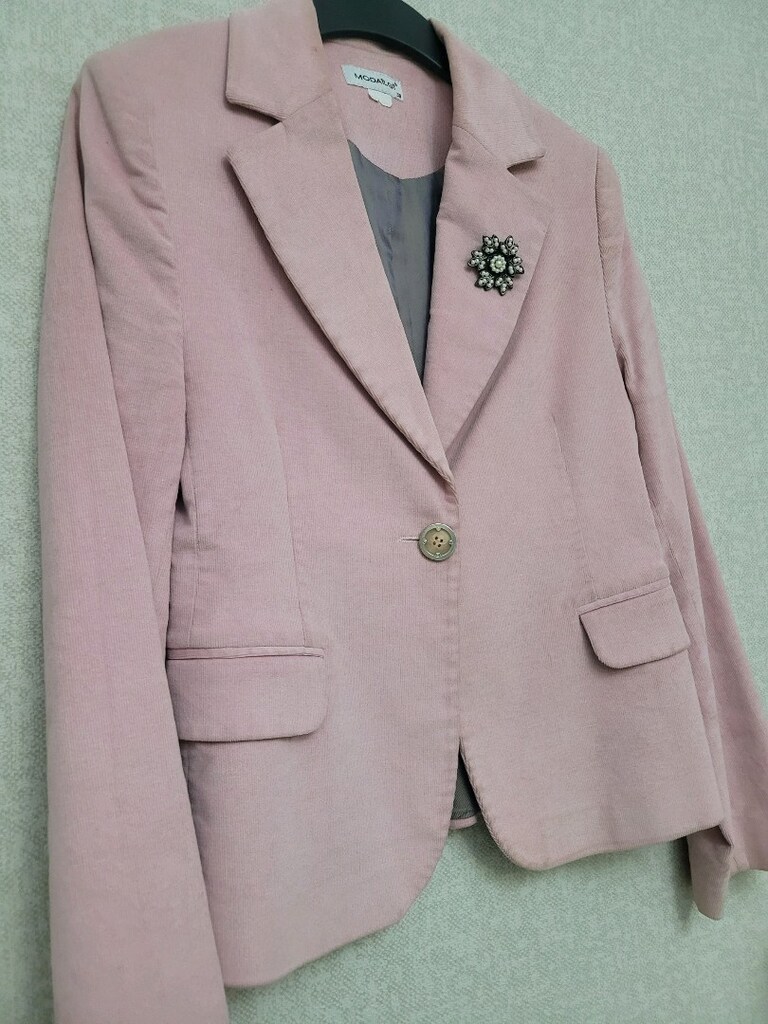 Moda İlgi 38 Beden Pembe Tek Düğmeli Blazer Ceket - 6