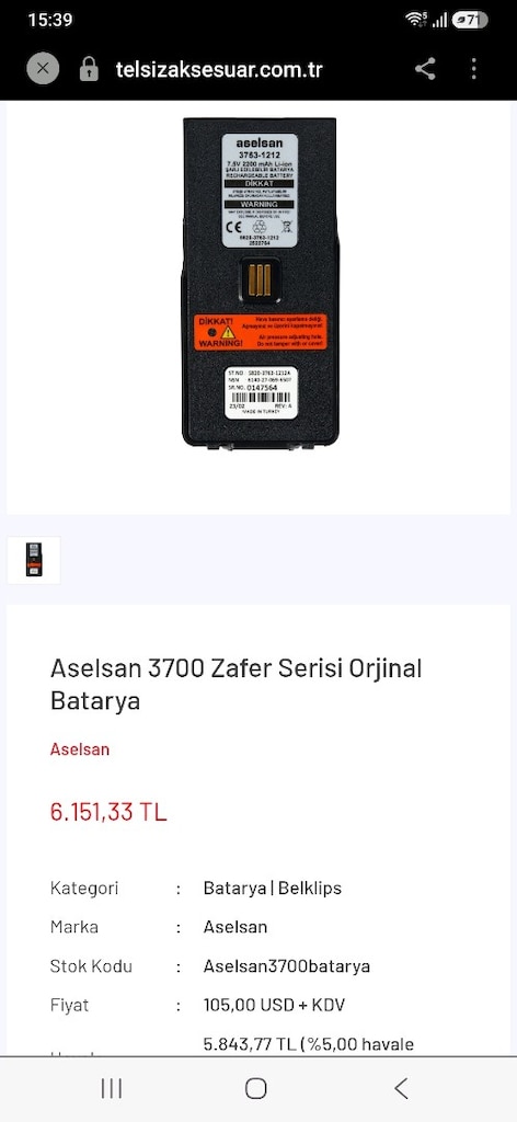 3700 Aselsan Telsiz Bataryası - 5