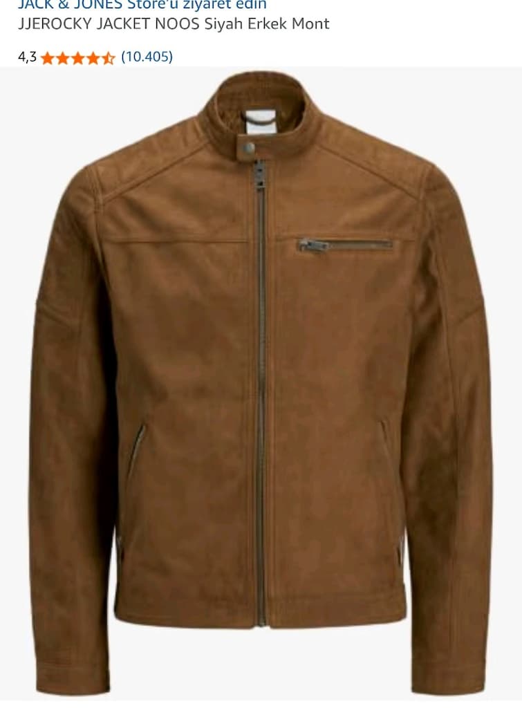 JACK & JONES JJEROCKY Erkek Süet Görünümlü Mont Taba M Beden SIFIR - 2