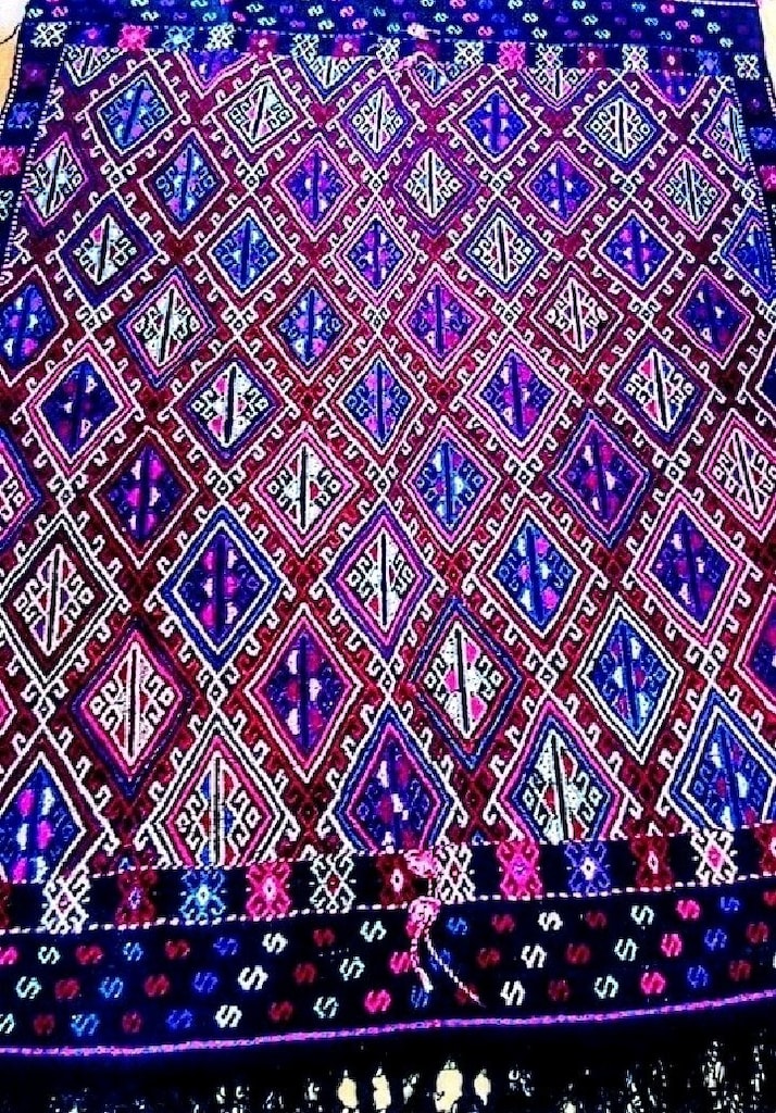 antika Karacabey el dokuma vintage yöresel yün kilim - 5