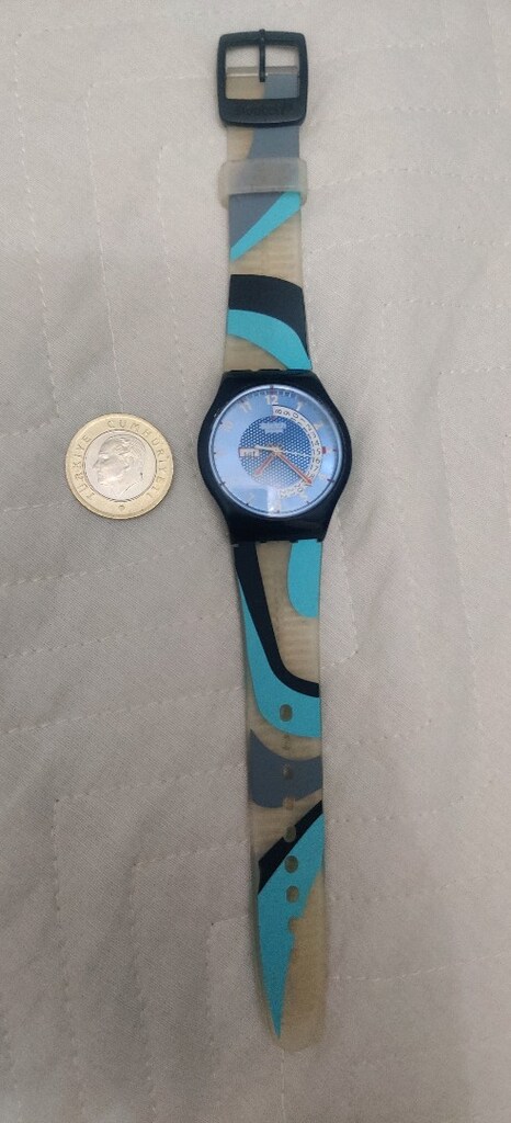 RETRO SWATCH 2005'lerden. KUVARS GÜN-DATE SAAT. - 5