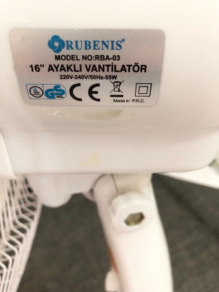 RUBENlS ayaklı vantilatör deneyerek verilecektir - 3