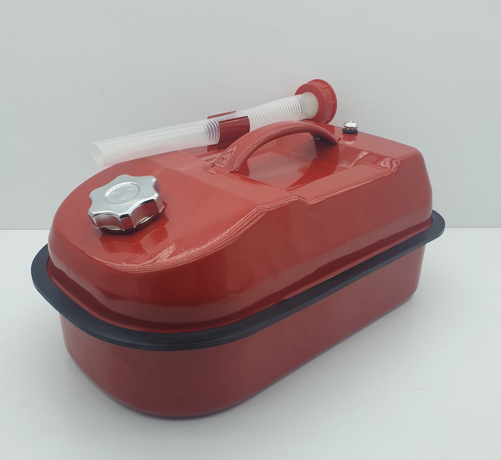 Steweld Yatay Kırmızı Metal Benzin Bidonu 10 Litre - 4