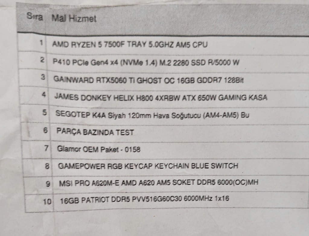 RTX 5060 Tİ (16GB) GDRR7 +RYZEN 5 7500F OYUNCU KASASI - 3