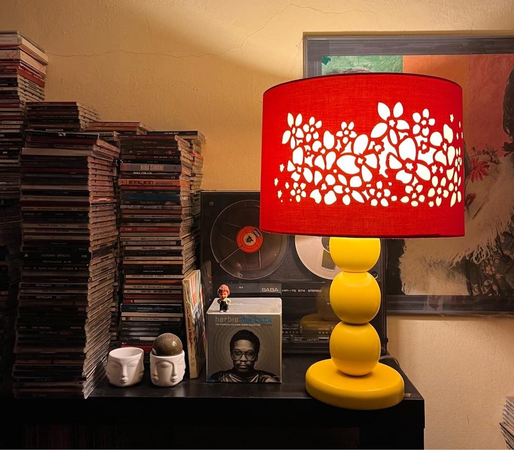 Vintage Pop Art Kırmızı Abajur / Masa lambası - 2