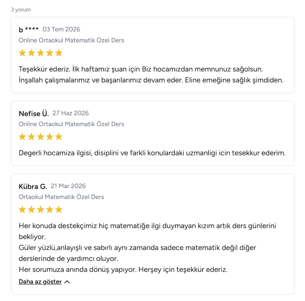 HARVARD SERTİFİKALI HOCADAN | HER DÜZEYE Online & Yüz Yüze Matematik - 6