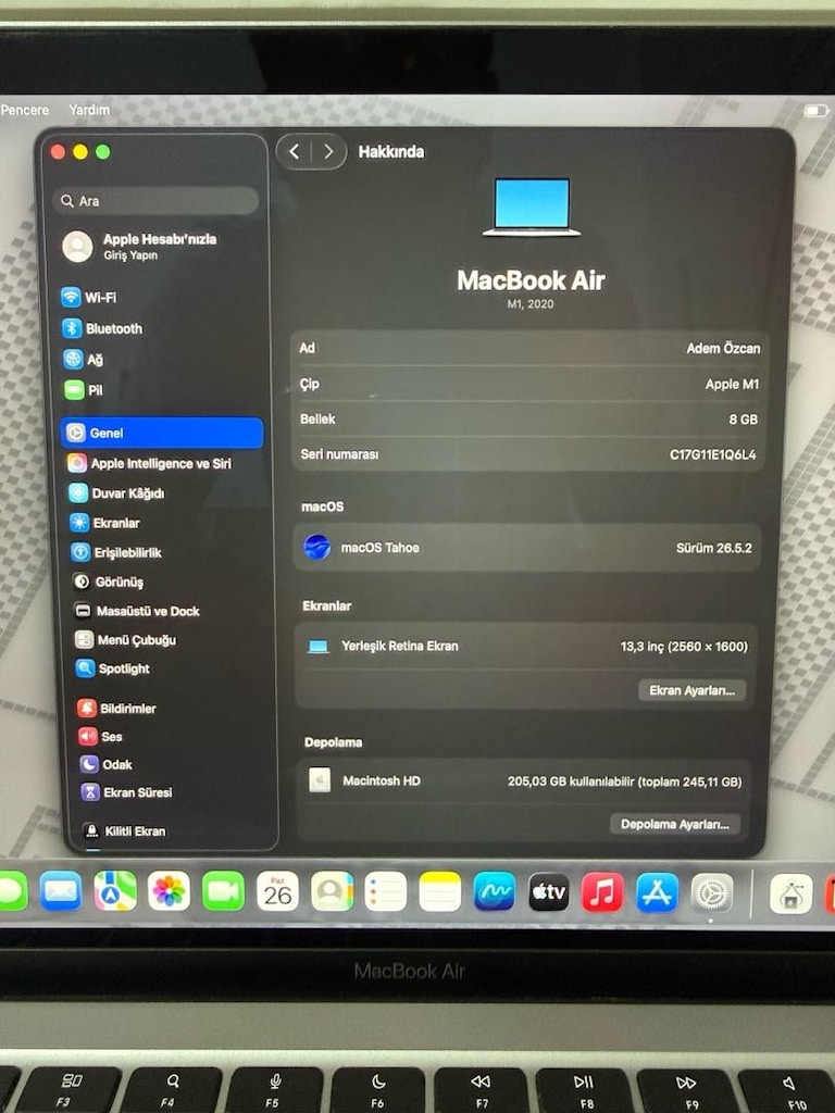 MacBook Air / M1 / 13 inç / 8 GB Ram / 256 GB Ssd - 2