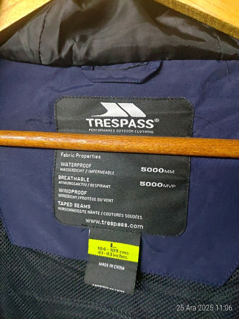 TRESPASS corvo TP75 ERKEK MAVİ L BEDEN YAĞMURLUK SIFIR - 4
