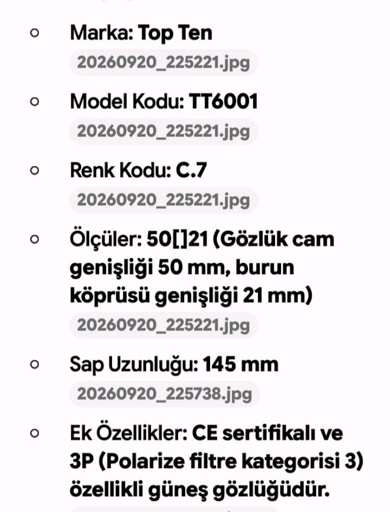 TOP_TEN UNUSEX GÜNEŞ GÖZLÜĞÜ - 6