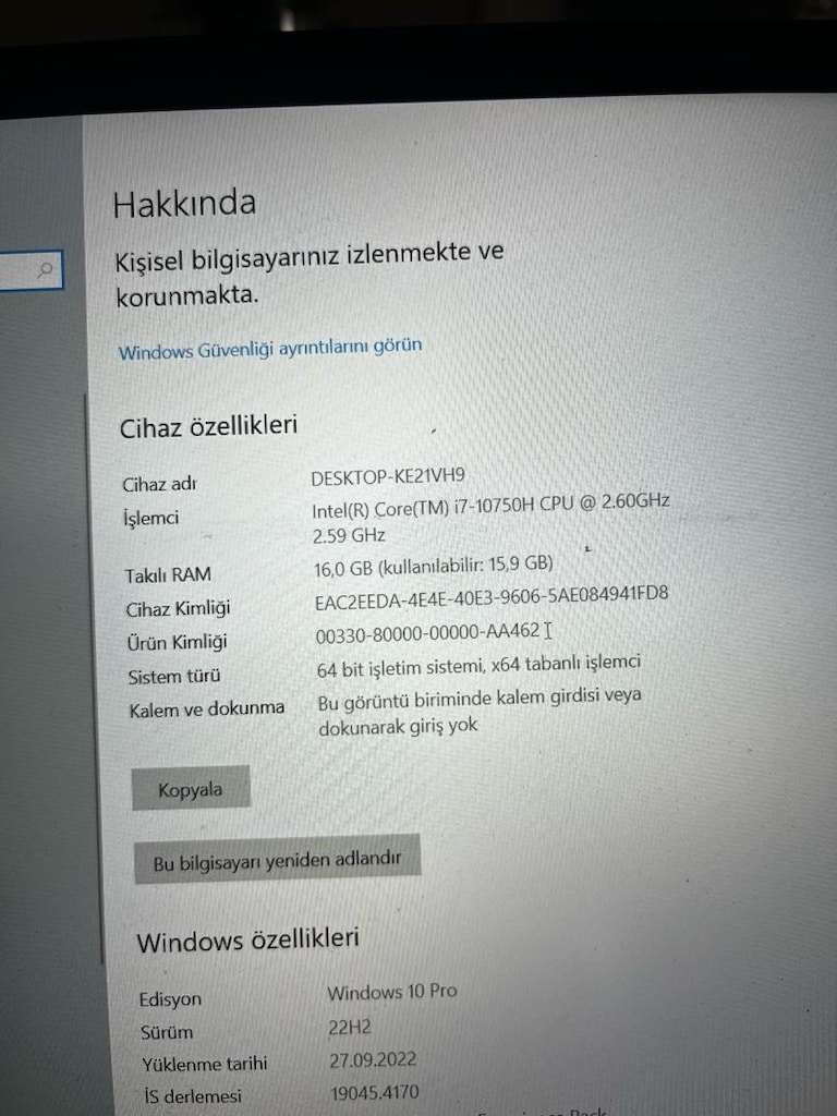 Sahibinden Tertemiz Lenovo IdeaPad Gaming 3 | i7-10750H | 16GB RAM - 3
