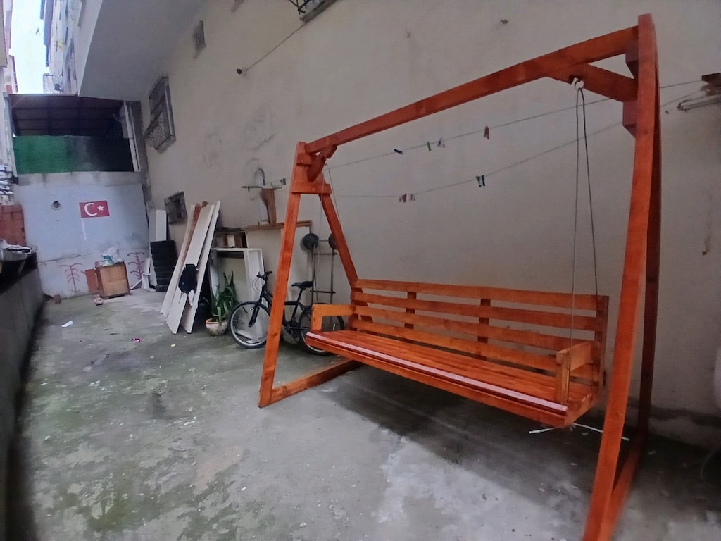 bahçe ahşap salıncak - 3