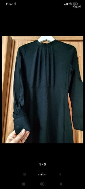 SİYAH SIRT DEKOLTE midi viskon zarif elbise ZARA MNG H&M dizalti ofis - 6