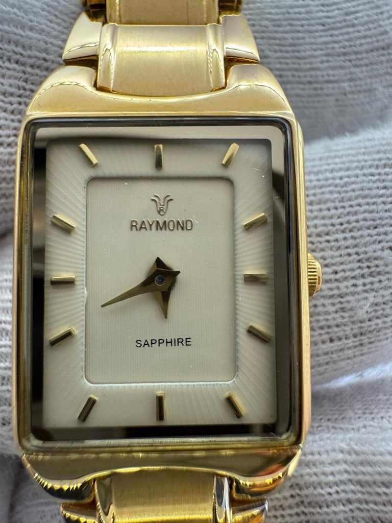 Raymond 24K Altın Kaplama Etiketli Sıfır Kadın Saati (Safir Cam) - 3