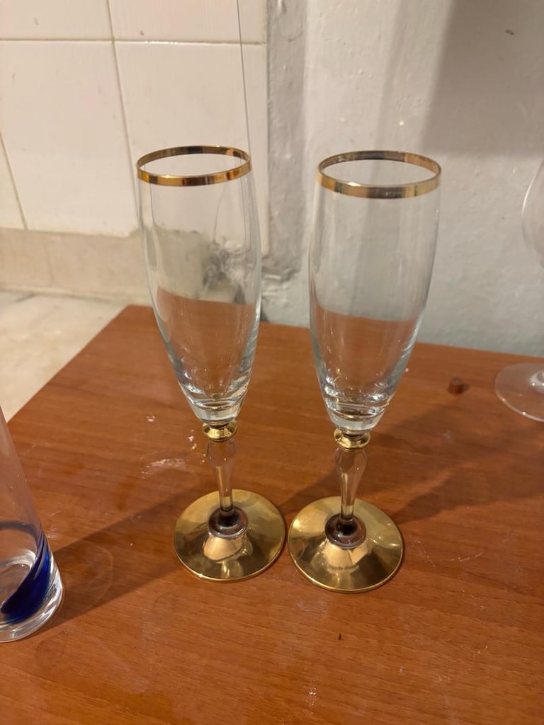 karışık kahve yanın kristal su bardağı - 3