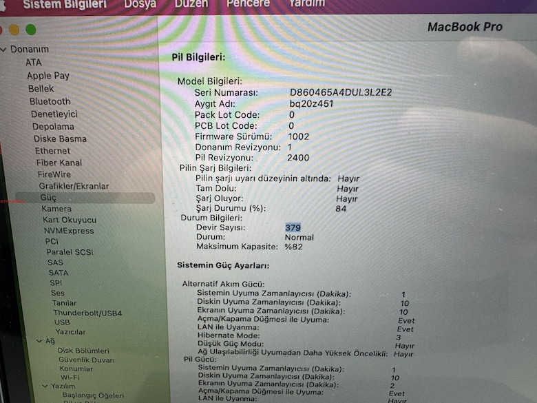 MACBOOK PRO BARLI 2020 M1 İŞLEMCİ 256 NVME 8 GB RAM - 7
