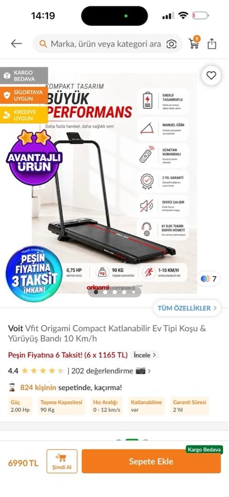 Vfit by Origami Compact katlanabilir ev tipi koşu ve yürüyüş bandı - 2