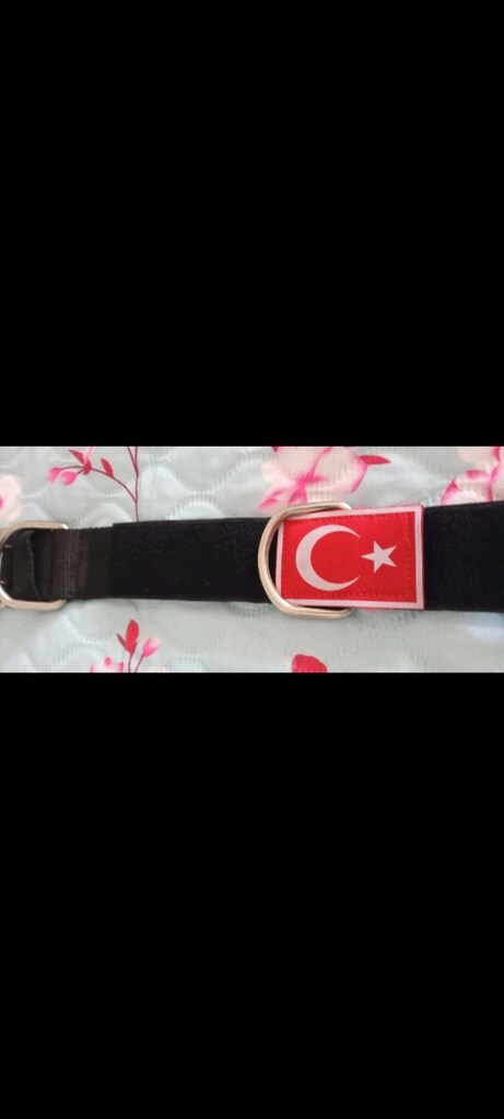 Türk Bayraklı Siyah Köpek Tasması - 4