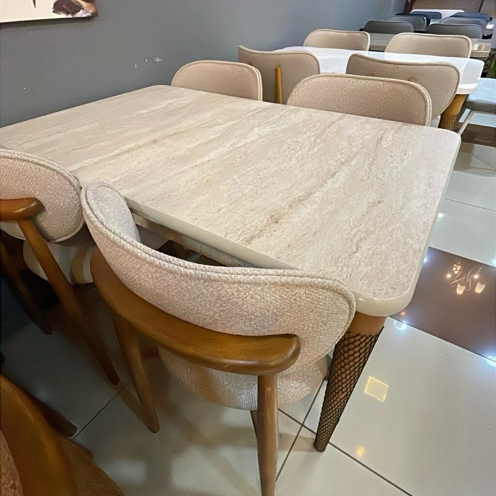 80x130 Traverten Masa Takımı – 4 Polo Sandalye - 7