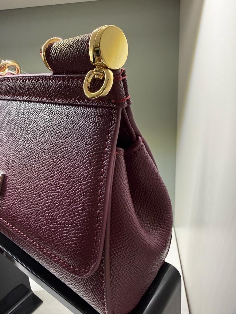 D&G Sicily Lüks Bordo El ve Omuz Çantası - 4
