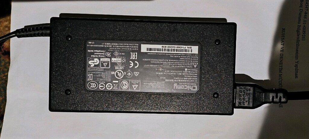 Orijinal Chicony 19.5V 6.15A 120W Oyuncu Laptop Adaptörü - Temiz