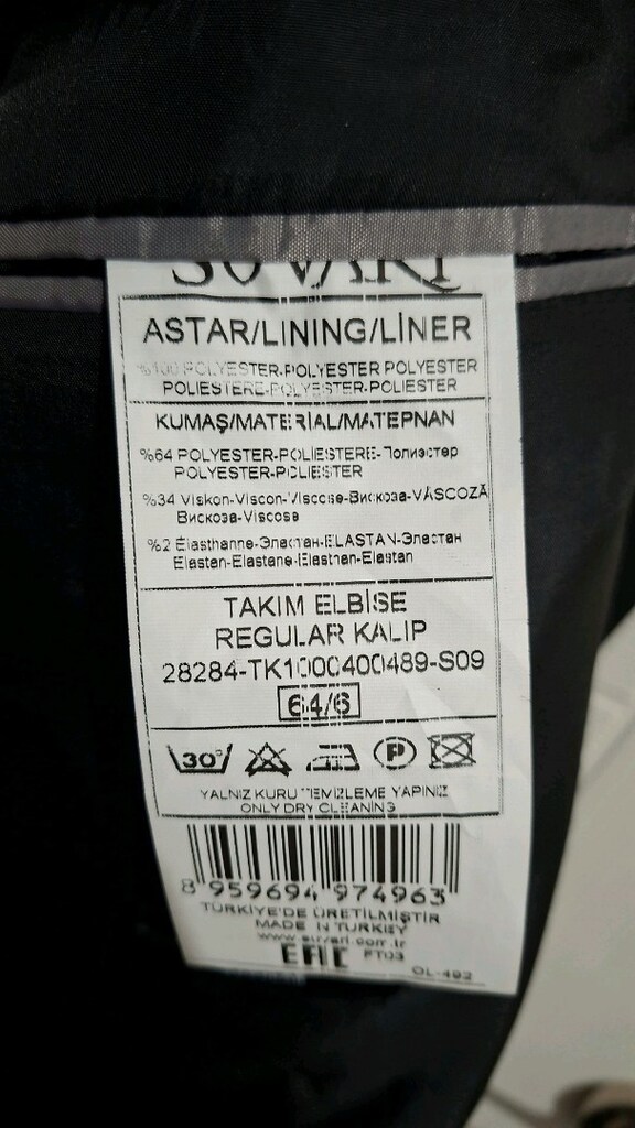 Süvari Büyük Beden Erkek Takım Elbise 64/6 Regular Kalıp Siyah - 2