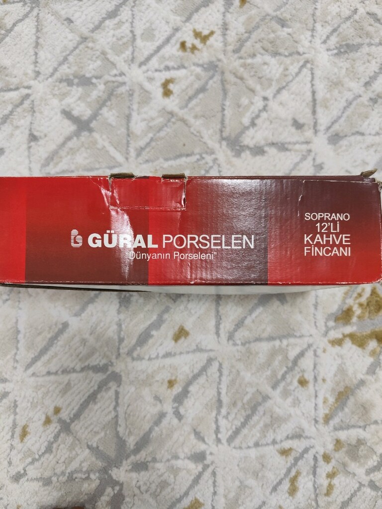 Kahve Fincan takımı Güral Porselen 12 Parça Porselen Mat Yaldız - 6