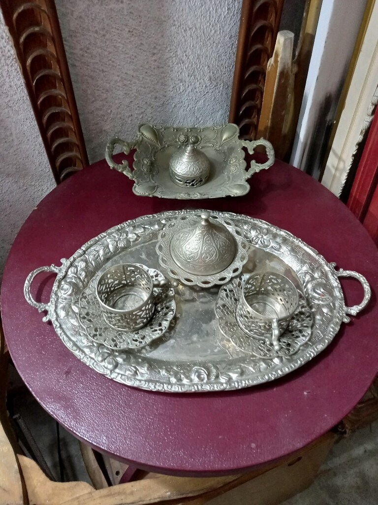 10 parça Alman Gümüş&kristal Sunum Seti - 8