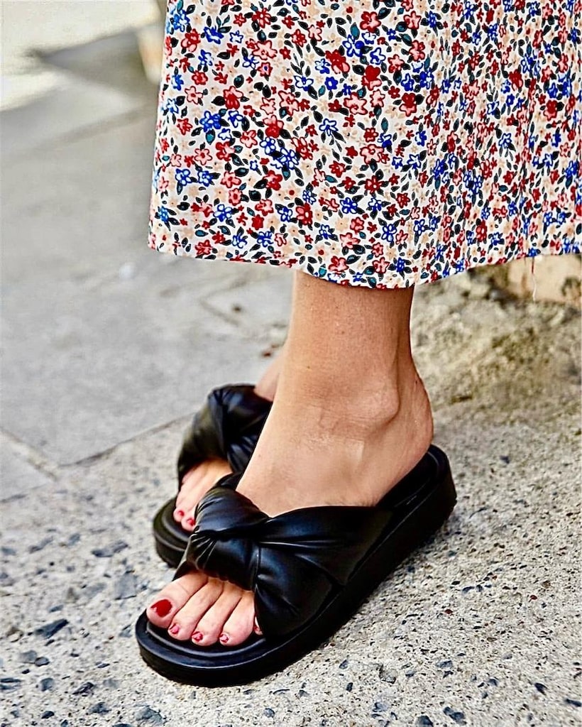‼SIFIR/LUVISHOES Poofy Parlak Bant Ortopedik Dolgulu Günlük Terlik - 5