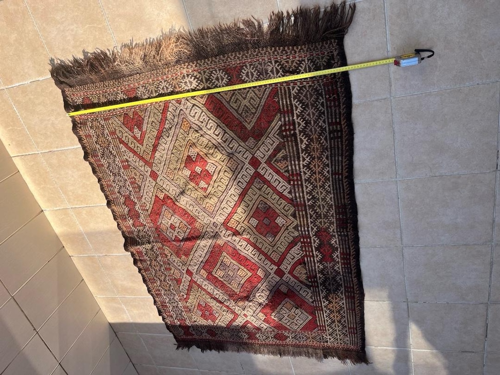 antika yün el dokuma kilim - 4