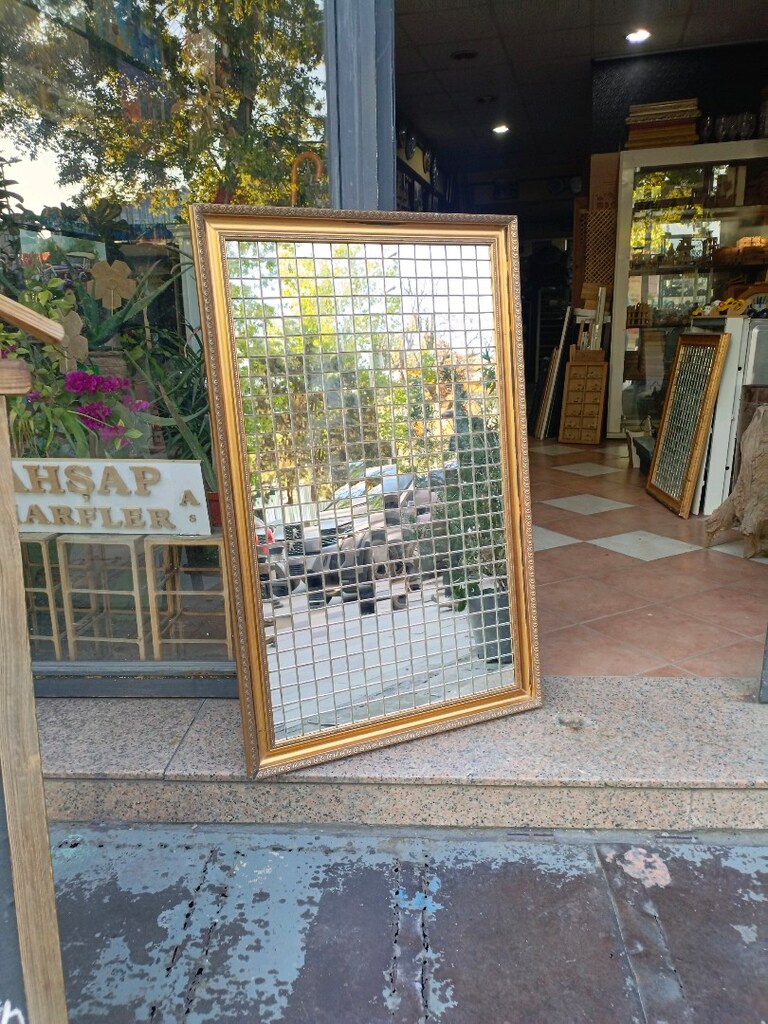 Altın Varaklı Mozaik Ayna - 4
