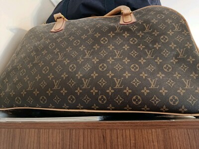 Louis Vuitton desenli canta görünümlü valiz