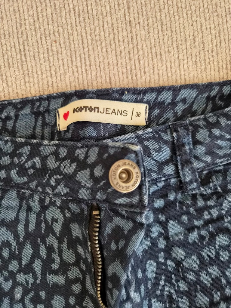 Desenli Lacivert Denim Şort (Orijinal Koton markalı) - 3