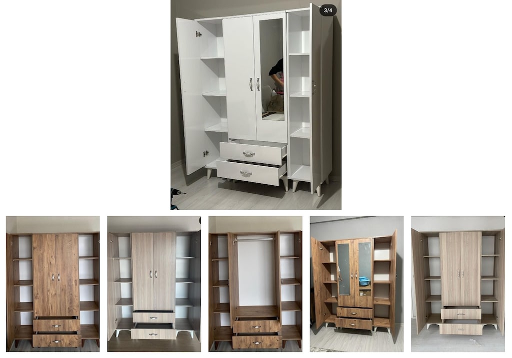 4 kapaklı elbise dolabı ssjufrxwmd - 6