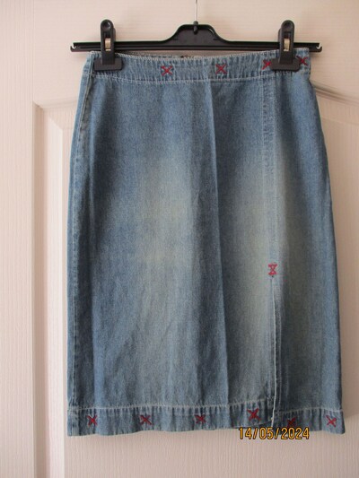 Miss Sixty Model 501 Vintage Nakışlı Denim Kot Etek
