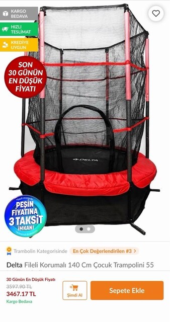 delta fileli korumalı trambolin