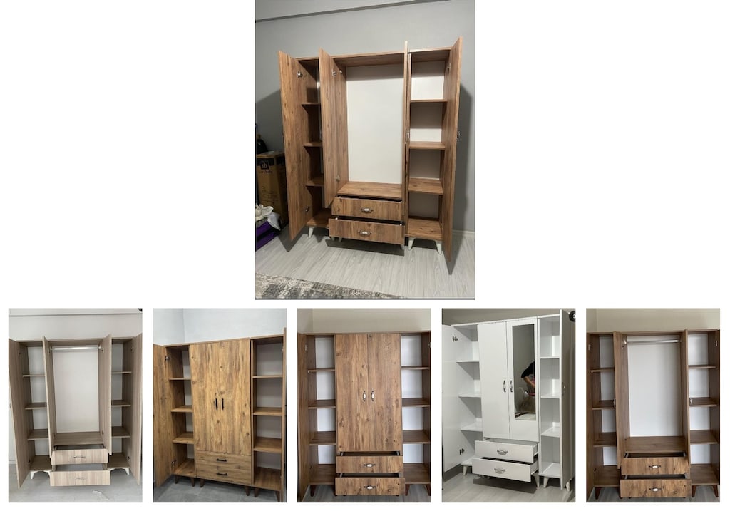 4 kapaklı elbise dolabı iehwaixcux - 6