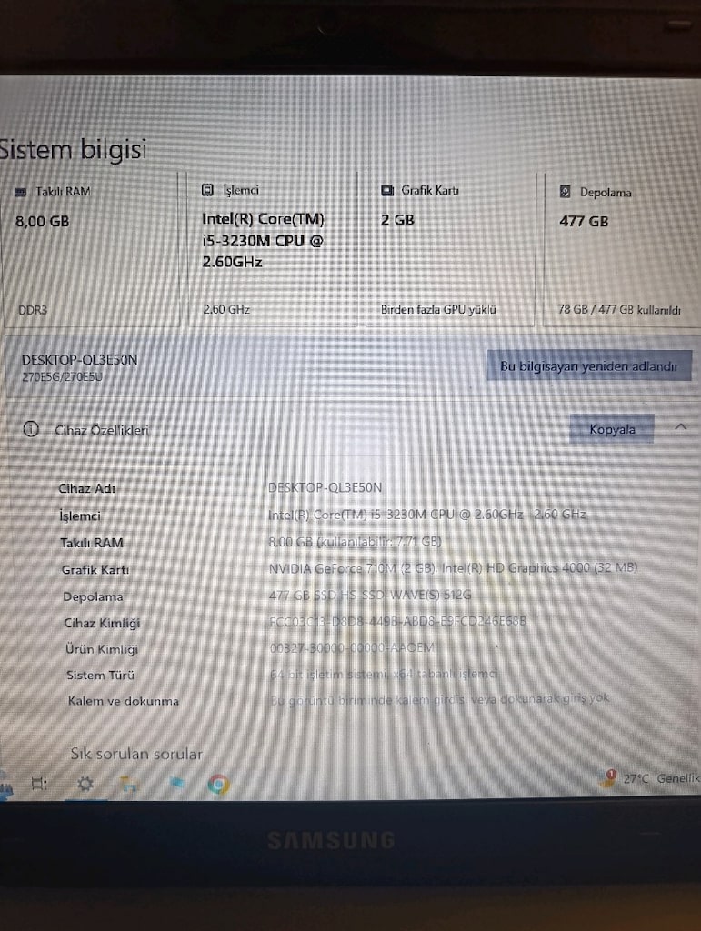 Samsung NP270E5G Laptop - 4
