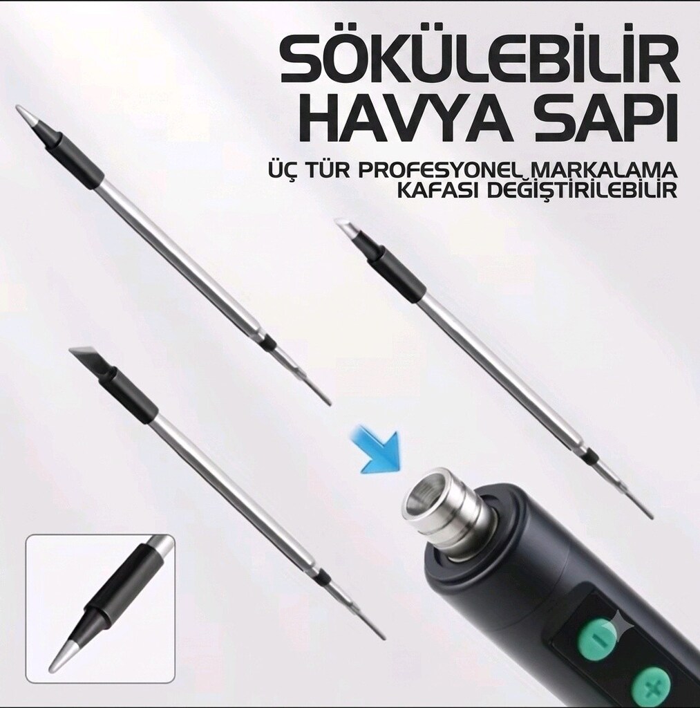 Portatif Kablosuz Dijital Lehim Havyası - 8 Saniyede Hızlı Isınma & - 2
