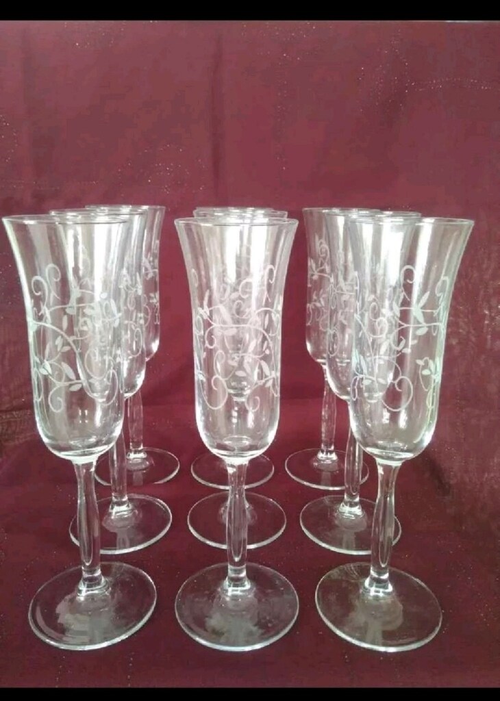 KRİSTAL 9 ADET YİVLİ LENOX HEATHER ŞAMPANYA FLÜT KADEHLER 23 CM BOYU - 5