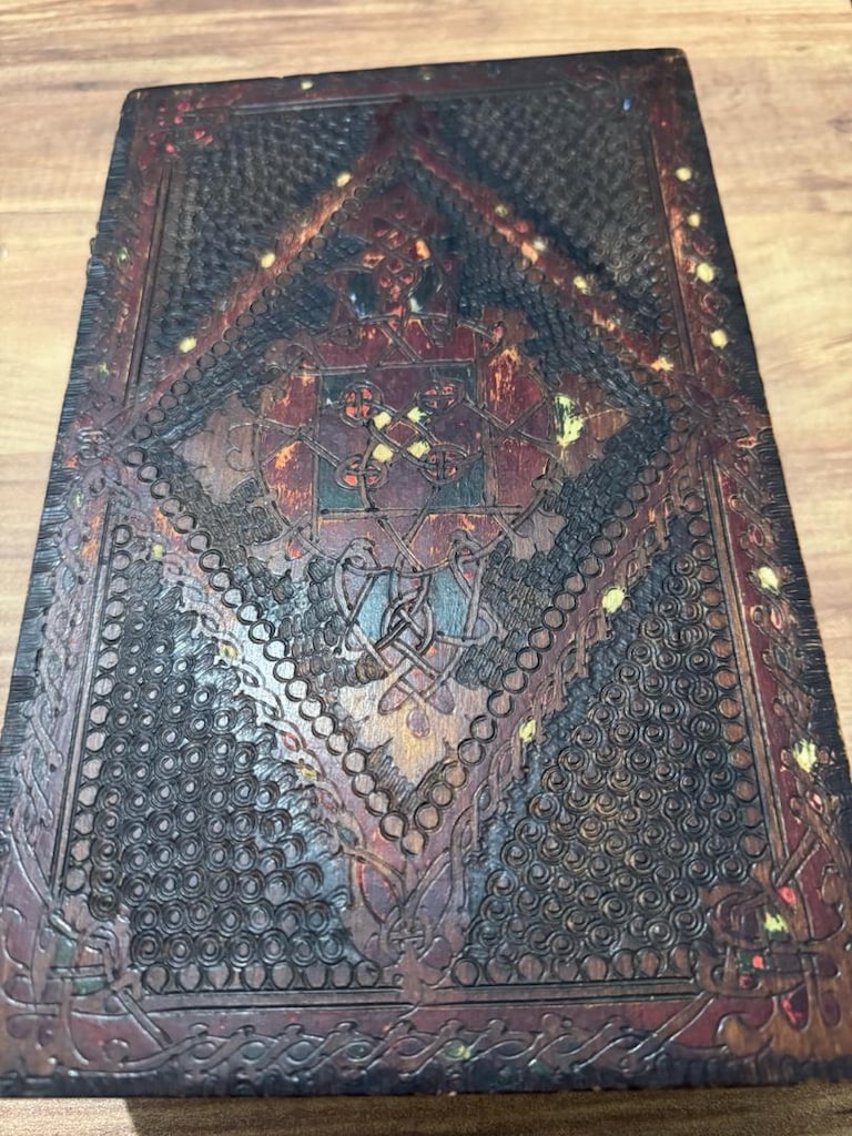 Antika El Oyyması Otantik Masif Ahşap Takı ve Aksesuar Kutusu - 14